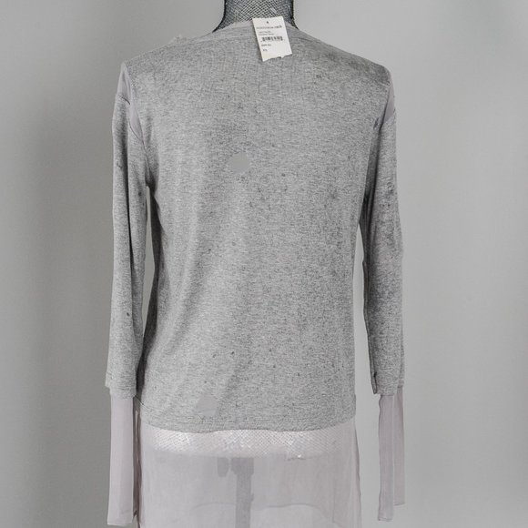 NWT long sleeve T with chiffon - S - Picture 2 of 3